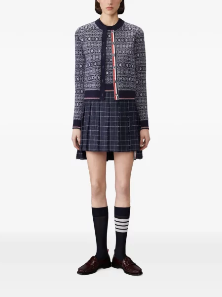 Cardigan Thom Browne de lână albastru