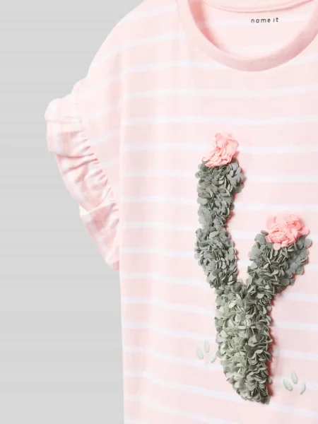 T-shirt z okrągłym dekoltem model ‘JADEY’ Name It różowa