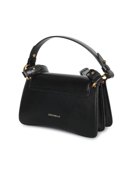 Torebka Coccinelle skórzana z kokardką czarna