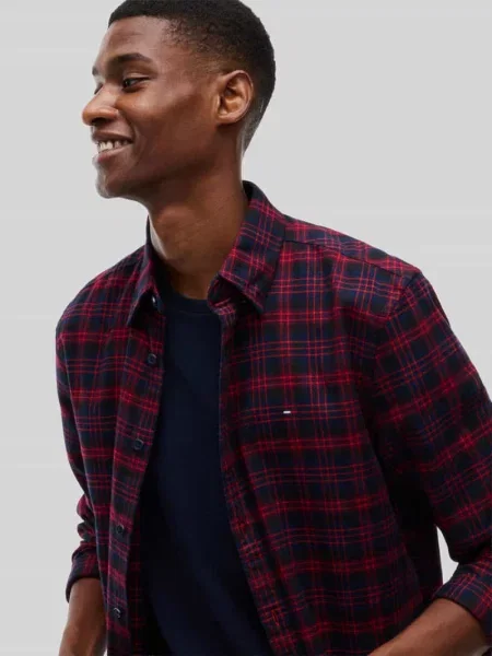 Koszula casualowa o kroju regular fit z bawełny ze wzorem w kratę Tommy Jeans