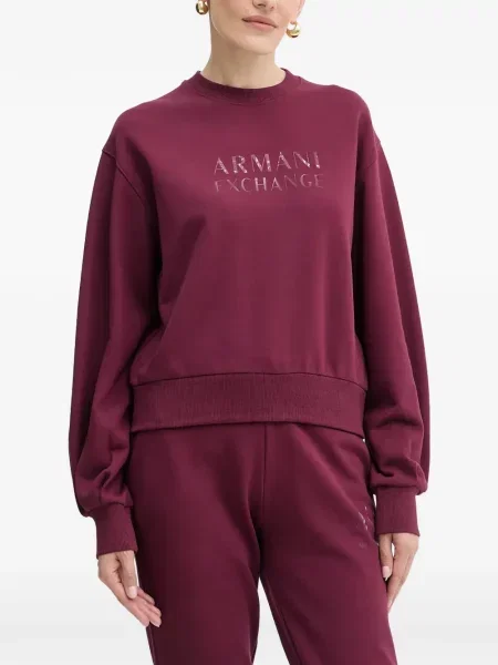 Top Armani Exchange cu decolteu în U roșu