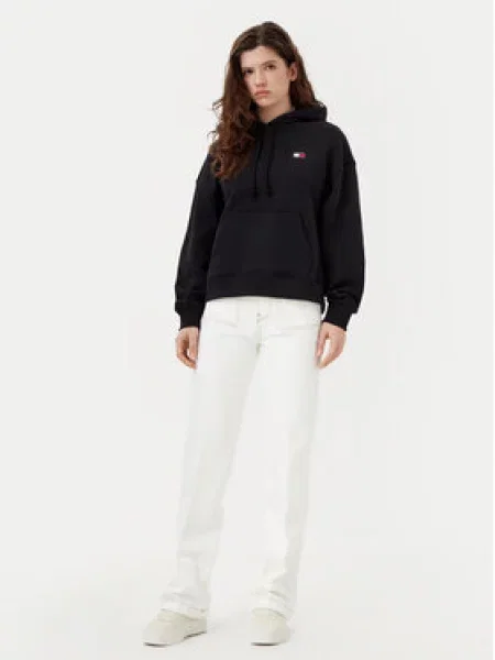 Tommy Jeans Mikina Badge Boxy Fit černá