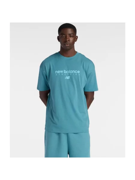 Koszulka z krótkim rękawem New Balance Linear Graphic S niebieska