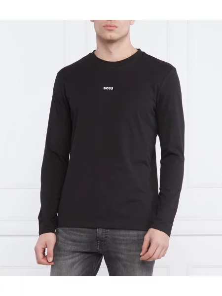 Lung tricou cu mânecă lungă Boss cu mâneci lungi negru