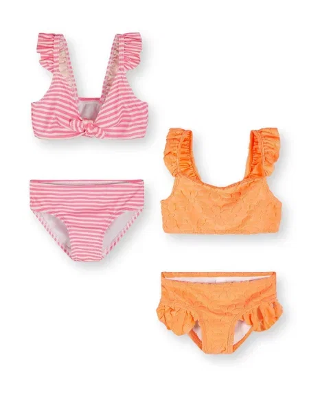 MINOTI Costum de baie două piese portocaliu / roz alb