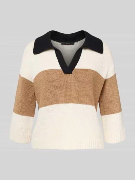 Sweter z dzianiny z dekoltem w serek Oui