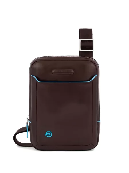 Kožená taška na notebook Piquadro hnědá