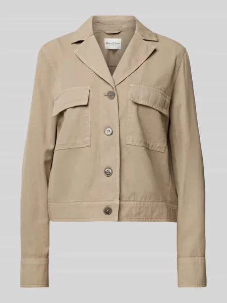 Kurtka caban o kroju regular fit z mieszanki bawełny i lnu Marc O'polo beżowa