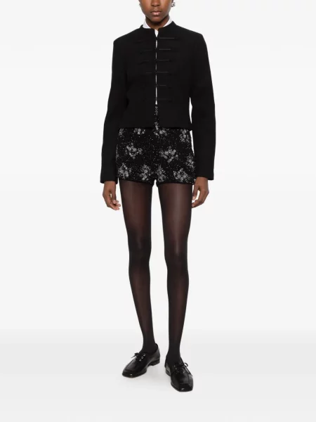 Pantaloni scurți Antik Batik cu broderie cu model floral negru