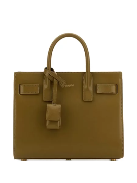 Geanta de piele Saint Laurent din piele verde