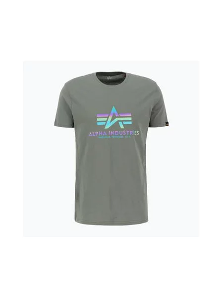 Вінтажна футболка Alpha Industries Basic Rainbow Reflective зелена