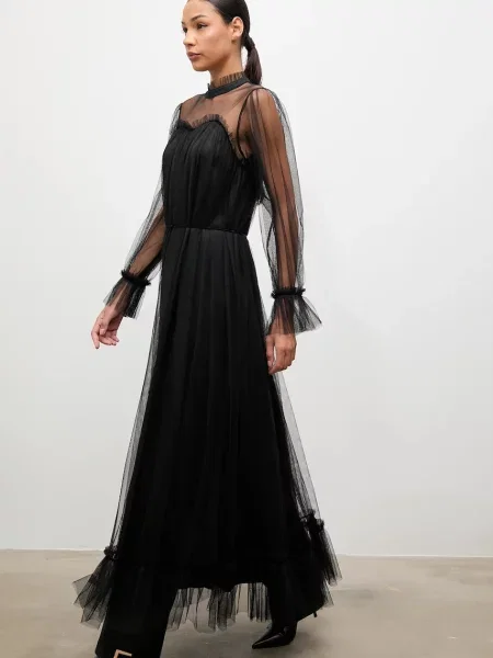 Answear.LAB rochie maxi drept negru