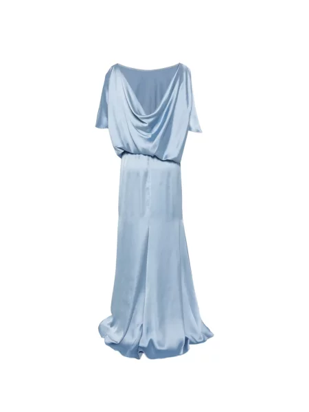 Rochie maxi Alessandro Legora din satin albastru