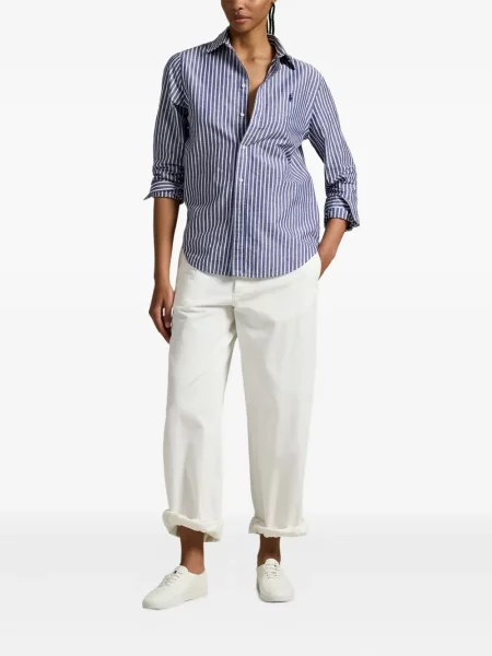 Tricou polo Polo Ralph Lauren cu imagine cu dungi din țesătură twill albastru