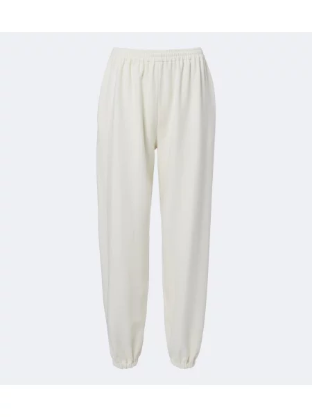 Pantaloni sport Magda Butrym din jerseu alb