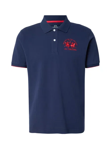 La Martina Tricou albastru închis roșu