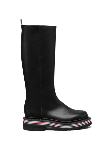Botine Thom Browne din piele cu dungi negru