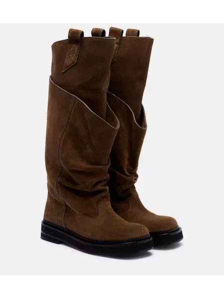 Botine The Attico din piele de căprioară maro