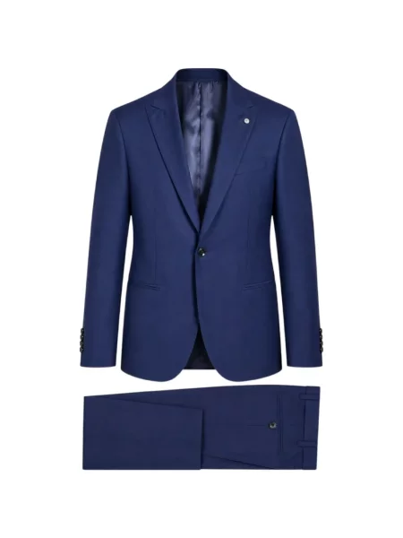 Costum Luigi Bianchi Mantova cu rever albastru