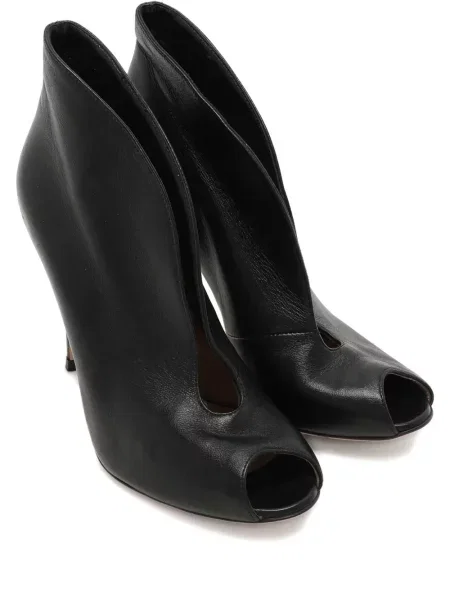 Pantofi cu toc Gianvito Rossi din piele cu vârf deschis negru