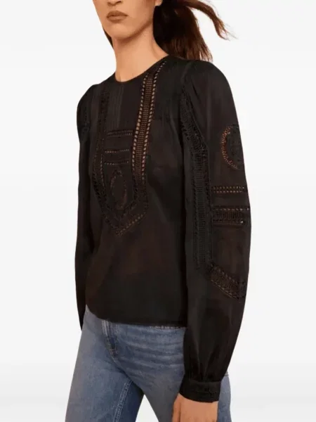 Bluză Ulla Johnson cu broderie negru