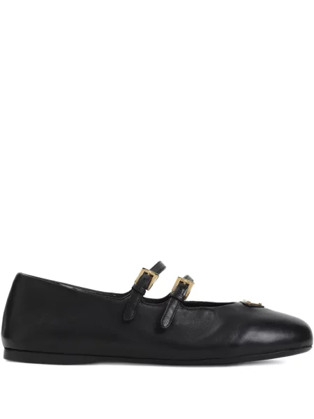 Balerini Prada din piele cu cataramă negru