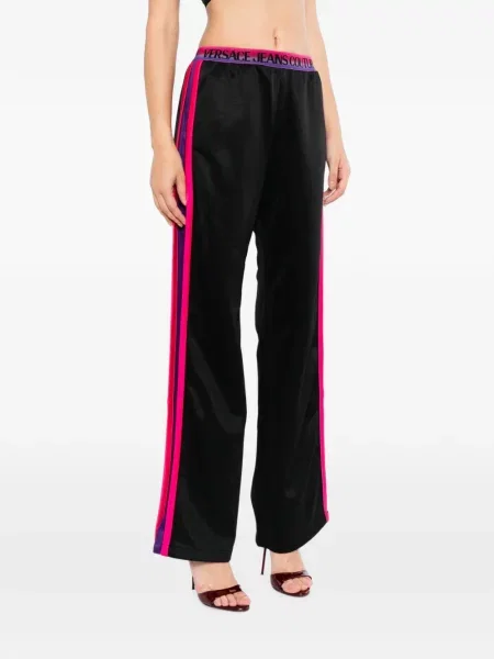 Trčanje hlače Versace Jeans Couture s autogramom crna