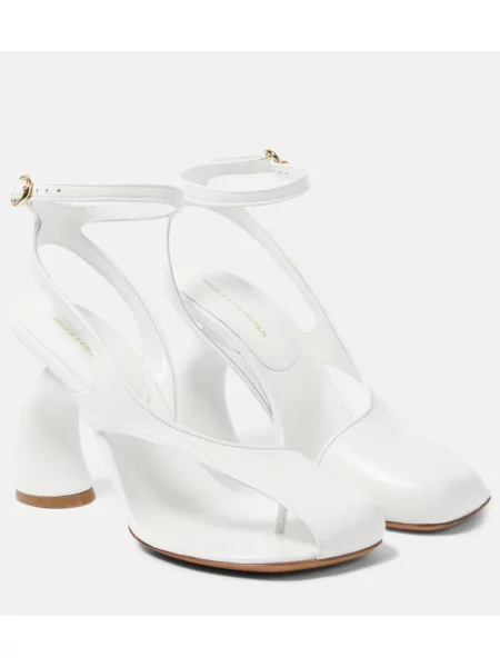 Pantofi cu toc Dries Van Noten din piele alb