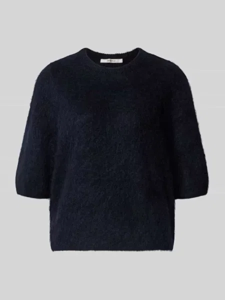 Sweter z dzianiny z mieszanka moheru z rękaw o dł. model debbie' Gestuz niebieski