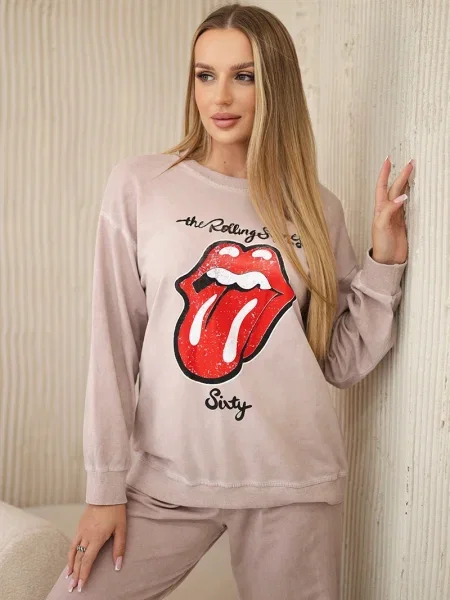 Pantaloni Kesi Włoski cu imagine roz