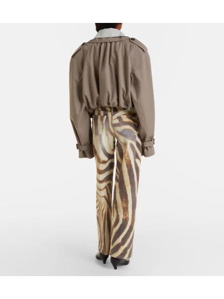 Ravne kavbojke 7 For All Mankind s potiskom z zebra vzorcem rjava