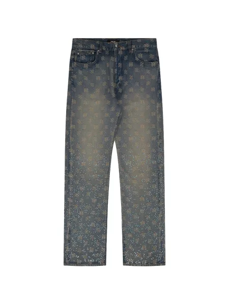 Blugi Amiri cu model paisley albastru
