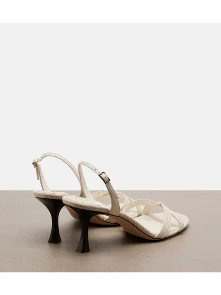Sandale Jimmy Choo din canvas alb