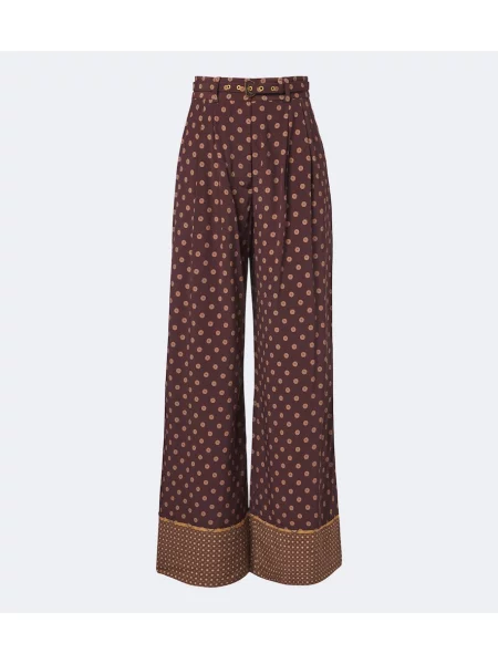 Cu centură pantaloni Zimmermann maro