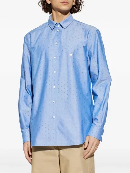 Cămașă Moschino cu broderie albastru