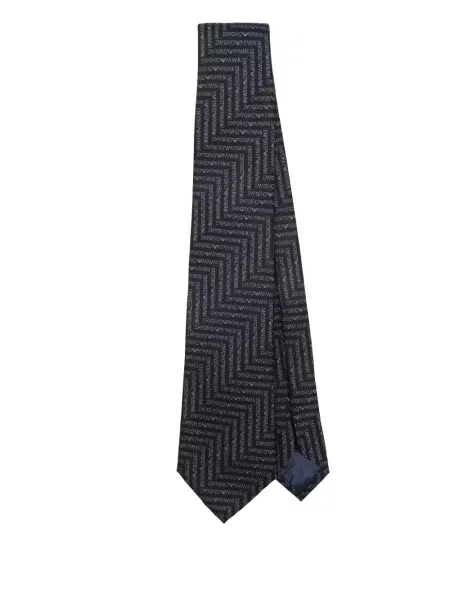 Cravată Emporio Armani cu imprimeu geometric albastru