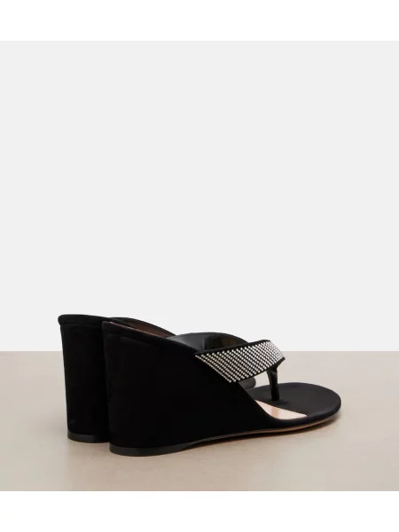 Chiloți tanga Gianvito Rossi din satin negru