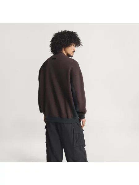 Adidas Bluzy Mężczyzna S Equipment Blocked Half-Zip Hoodie brązowy
