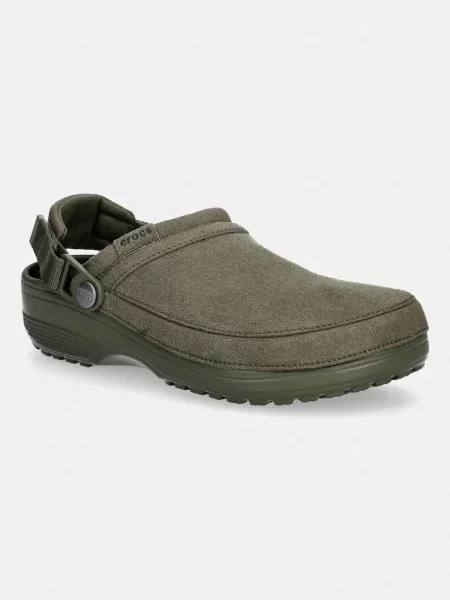 Crocs natikači Classic Crafted Vegan Suede Cg zelena