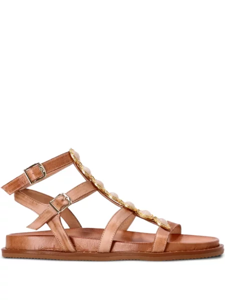 Sandale Kotris Sandals cu cataramă cu strasuri maro