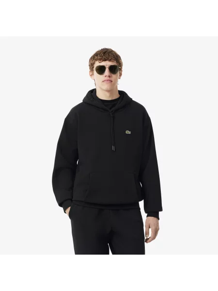 Lacoste Bluza Z Kapturem Z Dresówki czarna