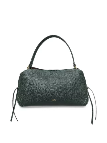 Geantă shopper Poche Paris din piele verde