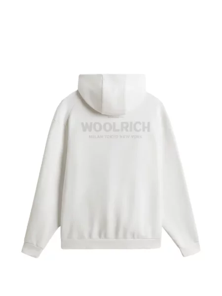 Majica s kapuljačom Woolrich s autogramom bijela