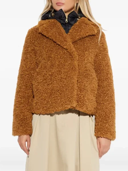 Geacă Moncler cu glugă maro
