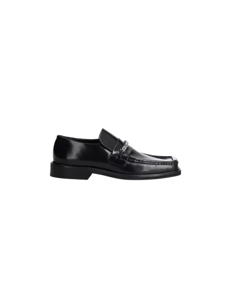 Martine Rose mokasyny skórzane Square Toe Loafer na płaskim czarny