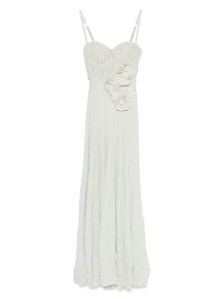 Rochie Elisabetta Franchi cu broderie cu model floral verde
