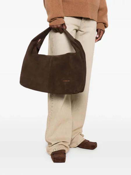 Geantă shopper Alexander Smith din piele de căprioară maro