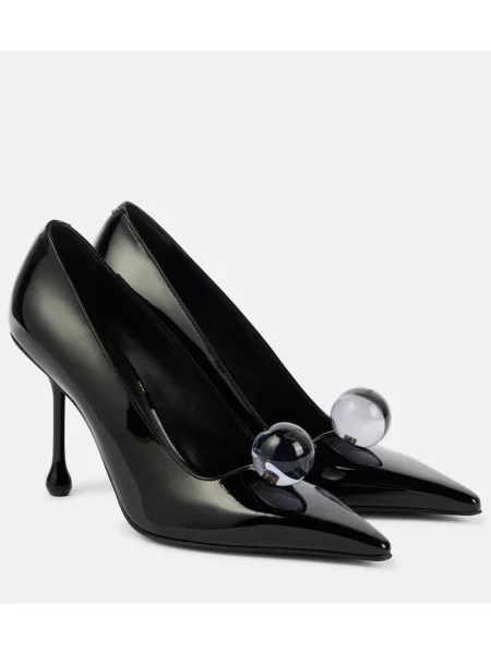 Pantofi cu toc Jimmy Choo din piele de lac negru