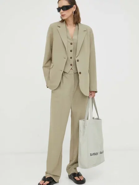 Піджак Samsoe Samsoe однобортний однотонна бежевий