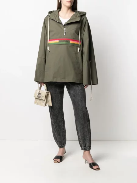 Geacă Palm Angels cu glugă verde